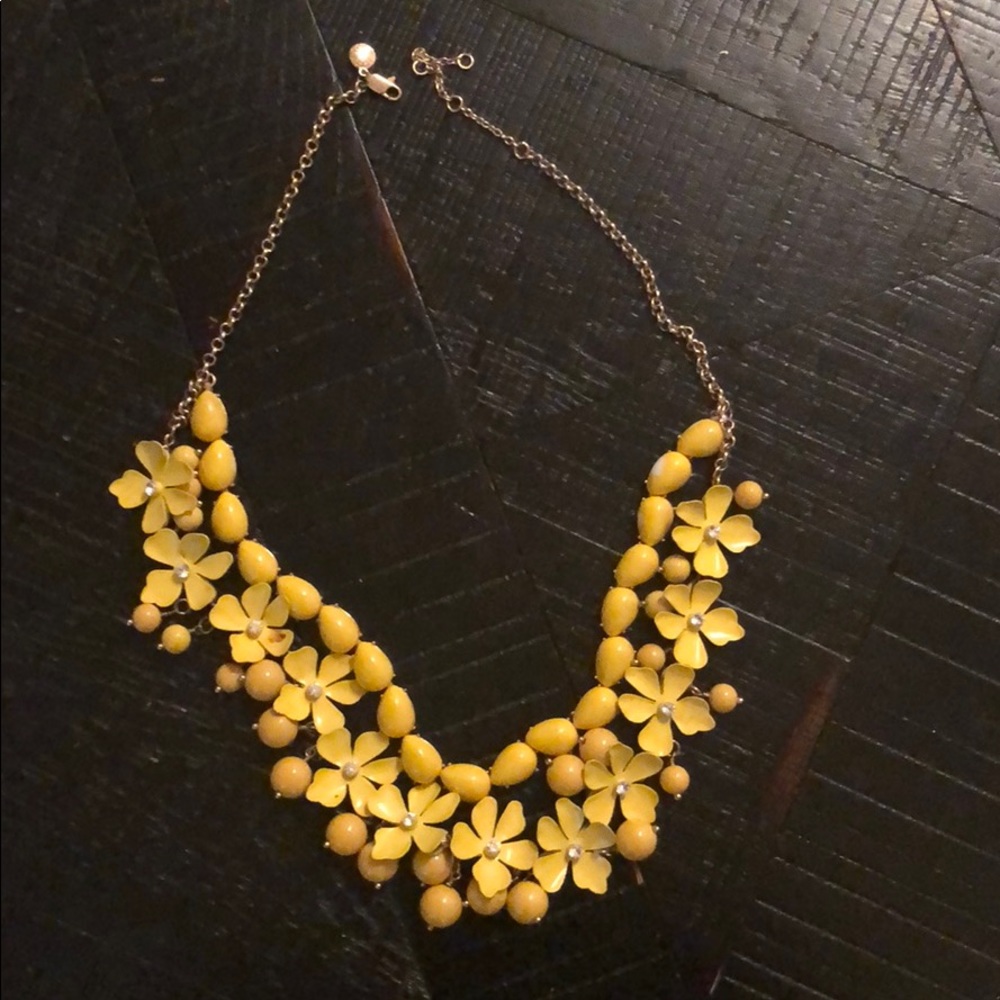 J. Crew Yellow Ceramic Flower Necklace